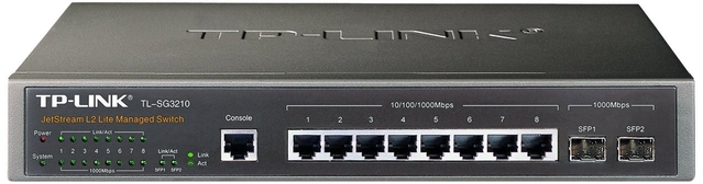 Switch|TP-LINK|TL-SG3210|Type L2|8x10Base-T / 100Base-TX / 1000Base-T|2xSFP|TL-SG3210