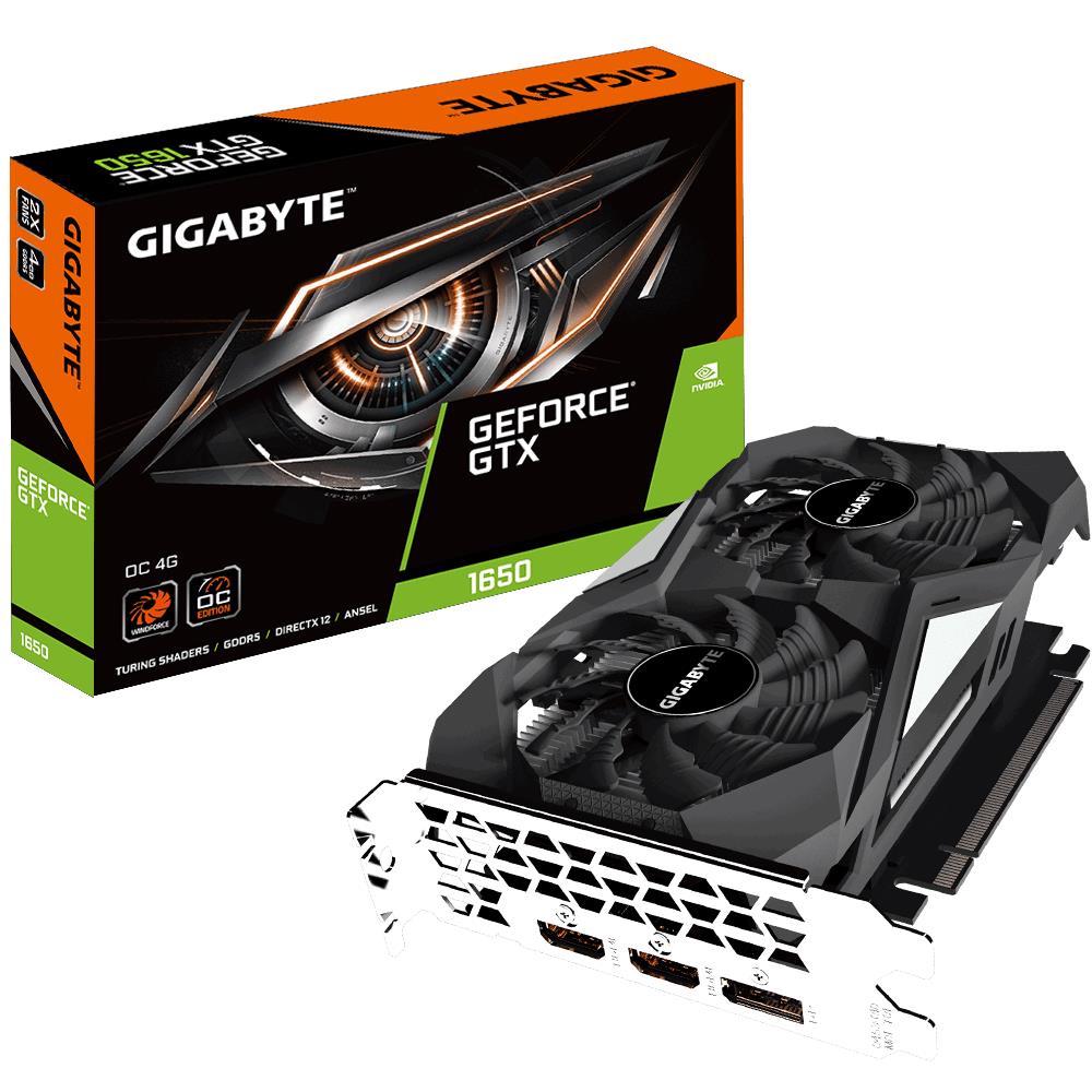 Graphics Card|GIGABYTE|NVIDIA GeForce GTX 1650|4 GB|128 bit|PCIE 3.0 16x|GDDR5|Memory 8002 MHz|GPU 1710 MHz|Dual Slot Fansink|2xHDMI|1xDisplayPort|GV-N1650OC-4GD