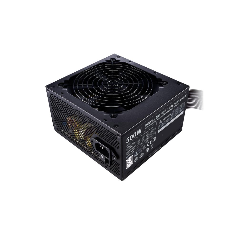 Power Supply|COOLER MASTER|500 Watts|Efficiency 80 PLUS|PFC Active|MTBF 100000 hours|MPE-5001-ACABW-EU