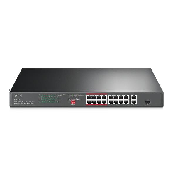 Switch|TP-LINK|TL-SL1218P|Desktop/pedestal|16x10Base-T / 100Base-TX|PoE+ ports 16|TL-SL1218P