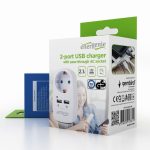 CHARGER USB WITH P/T AC SOCKET/EG-ACU2-02 GEMBIRD