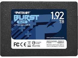 SSD|PATRIOT|Burst Elite|1.92TB|SATA 3.0|3D NAND|Write speed 320 MBytes/sec|Read speed 450 MBytes/sec|2,5"|TBW 800 TB|PBE192TS25SSDR