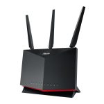 Wireless Router|ASUS|Wireless Router|5700 Mbps|Wi-Fi 6|USB 2.0|USB 3.1|1 WAN|4x10/100/1000M|Number of antennas 4|RT-AX86S