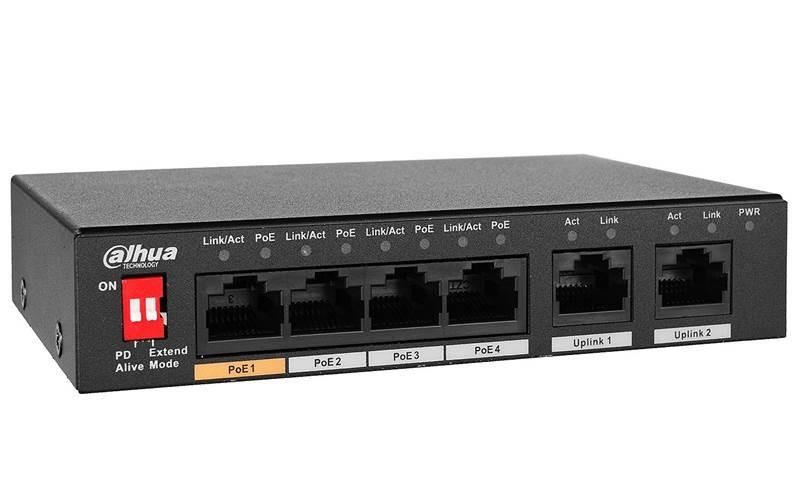 Switch|DAHUA|PFS3005-4ET-60-V2|Desktop/pedestal|PoE ports 4|60 Watts|DH-PFS3005-4ET-60-V2