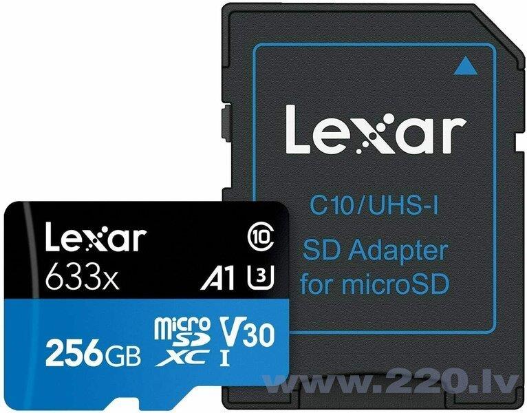 MEMORY MICRO SDXC 256GB UHS-I/W/ADAPTER LSDMI256BB633A LEXAR