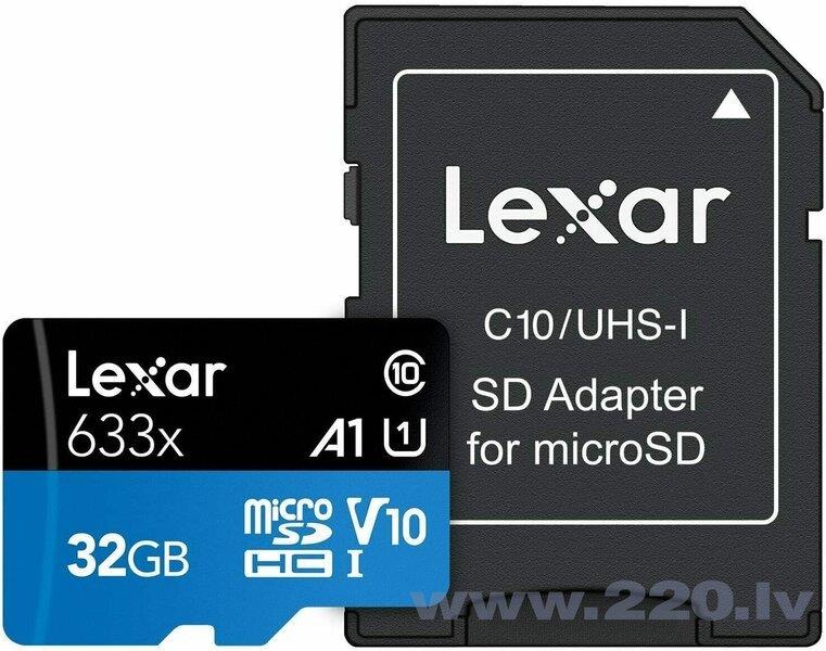 MEMORY MICRO SDHC 32GB UHS-I/W/ADAPTER LSDMI32GBB633A LEXAR