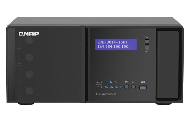 Switch|QNAP|QGD-3014-16PT-8G|Desktop/pedestal|2x10/100/1000BASE-T/SFP combo|14xRJ45|2|3|PoE ports 16|140 Watts|QGD-3014-16PT-8G