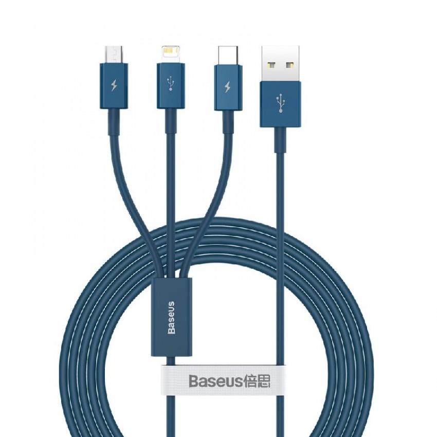 CABLE USB-C TO 3IN1 1.5M/BLUE CAMLTYS-03 BASEUS