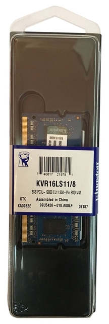 NB MEMORY 8GB PC12800 DDR3/SO KVR16LS11/8 KINGSTON
