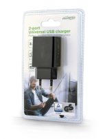CHARGER USB UNIVERSAL BLACK/2PORT EG-U2C2A-03-BK GEMBIRD