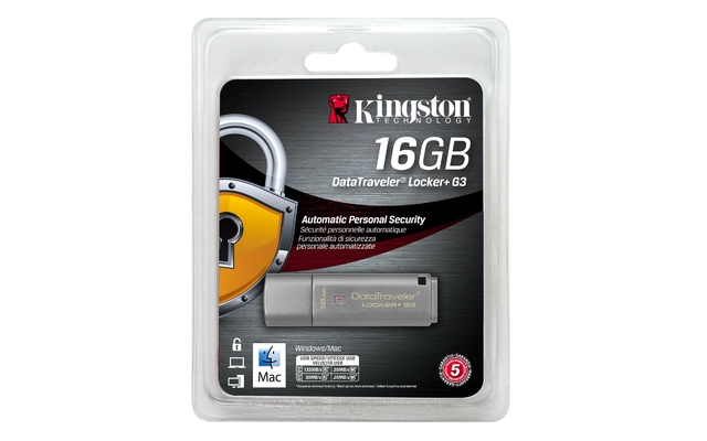 MEMORY DRIVE FLASH USB3 16GB/LOCKER+G3 DTLPG3/16GB KINGSTON