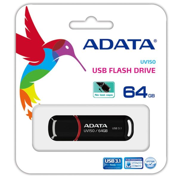 MEMORY DRIVE FLASH USB3.1 64GB/BLACK AUV150-64G-RBK ADATA