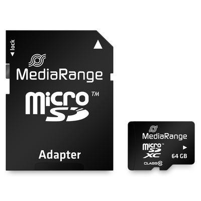 MEMORY MICRO SDXC 64GB C10/W/ADAPTER MR955 MEDIARANGE